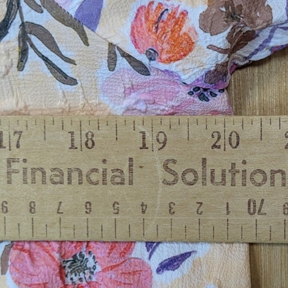 Umgee Womens Floral Puff Sleeve Blouse Pastel Colorful Medium Boho Cottagecore - Picture 5 of 7